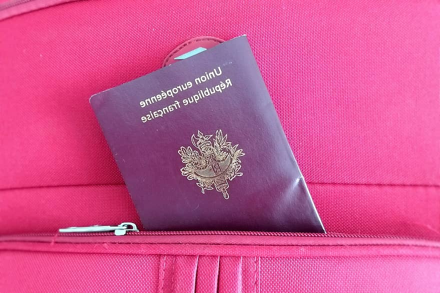 paspoort, Frans paspoort, reizen, Frans, Identiteitsbewijs, Visa, koffer, toerisme, reis, vakantie, Europeese Unie