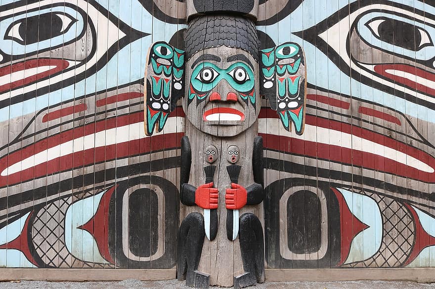 totem, totem direği, heykel, yerli, yerli Amerikan, Sanat, ahşap oymacılığı, ahşap, sembol, anıt, kültür
