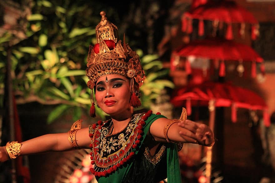kvinde, dans, portræt, asiatisk, indonesisk kvinde, bali, indonesien, tradition, kostume, traditionelt kostume, traditionel dans