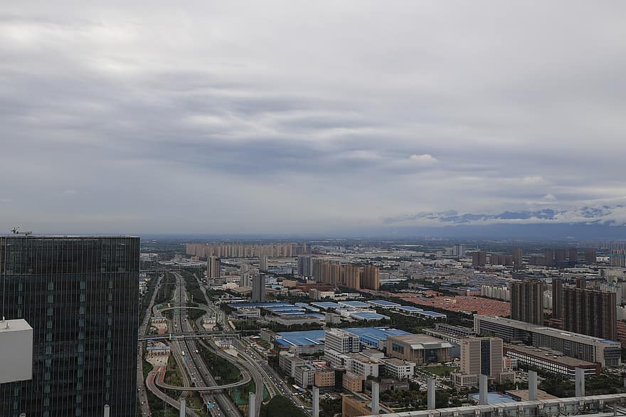 Gebäude, Stadt, Stadtbild, Wolkenkratzer, Kreis, Innenstadt, Metropole, städtisch, Peking, China, Südlicher dritter Ring