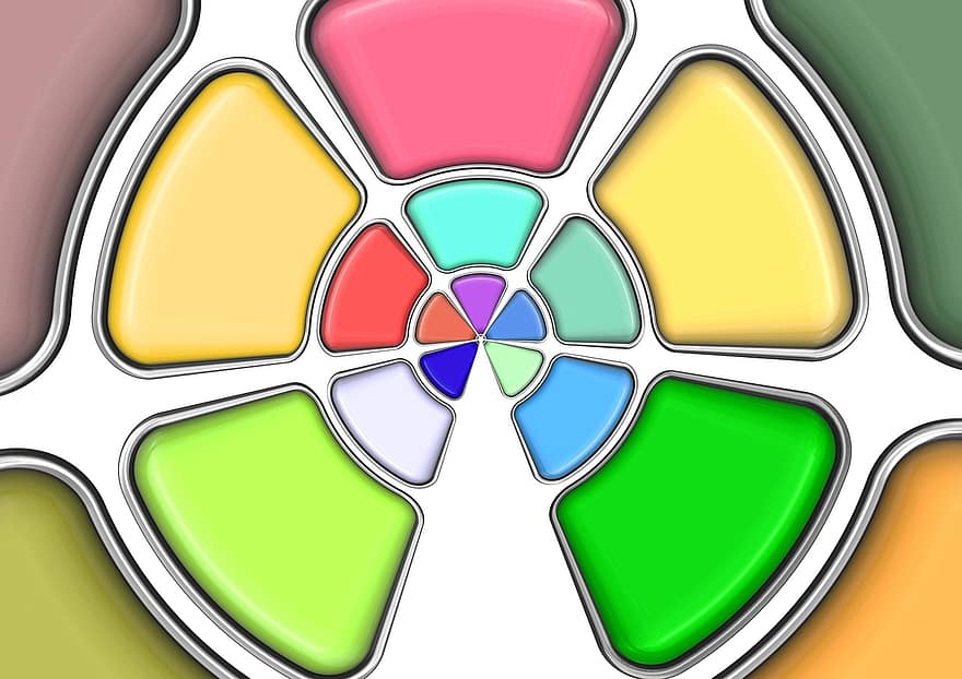 esquema de colores, color, círculo de color, diagrama de cromaticidad, paleta de color, botón, elegante, digital