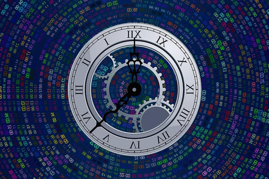 temps, l'horloge, affaires, regarder, programme, Temps bleu, horloge bleue, montre bleue
