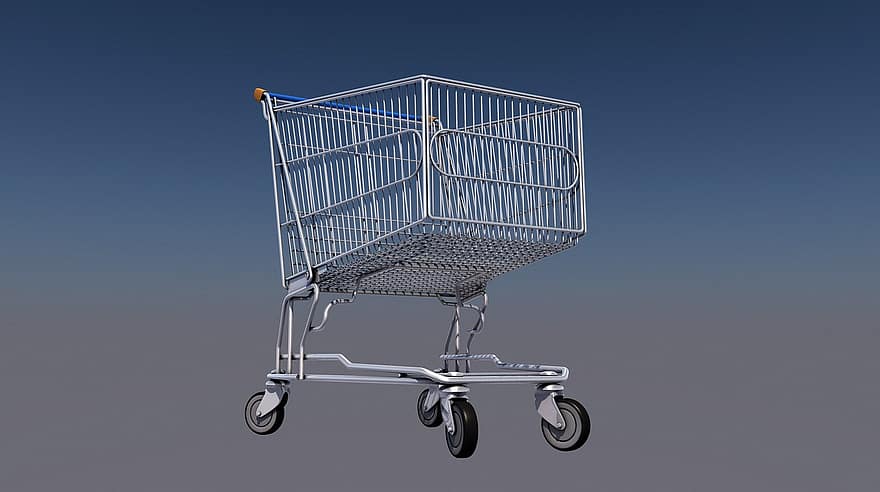 winkelwagen, boodschappen doen, supermarkt, inkoop, winkel, kopen, kleinhandel, handel, voedsel, trolley, verkoop