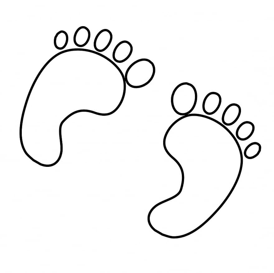 Footprint, Footprints, Outline, Shape, Mark, Track, Symbol, Feet