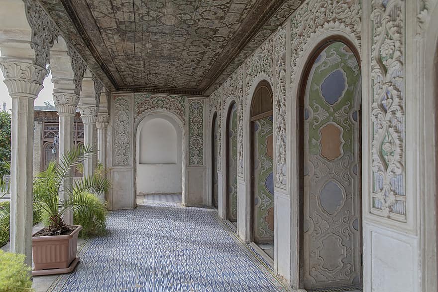 Qavam House, hus, døre, Narenjestan, shiraz, iran, facade, historisk, iransk arkitektur, historiske hus, persisk kunst