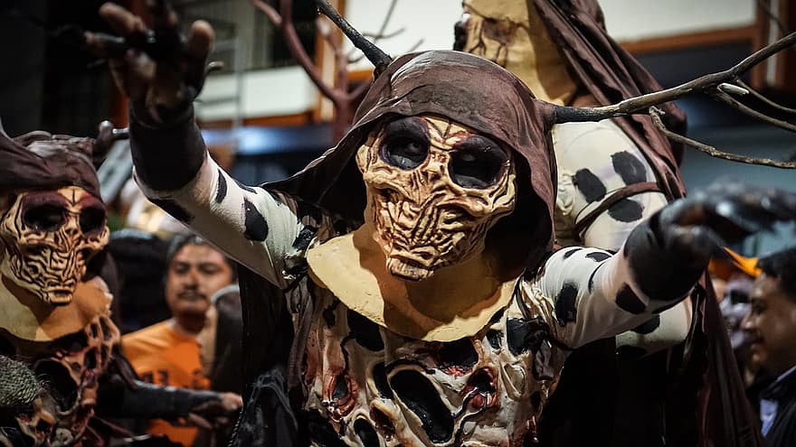 kostyme, maske, parti, november, kulturer, menn, urfolkskultur, feiring, halloween, tradisjonell festival, skummelt
