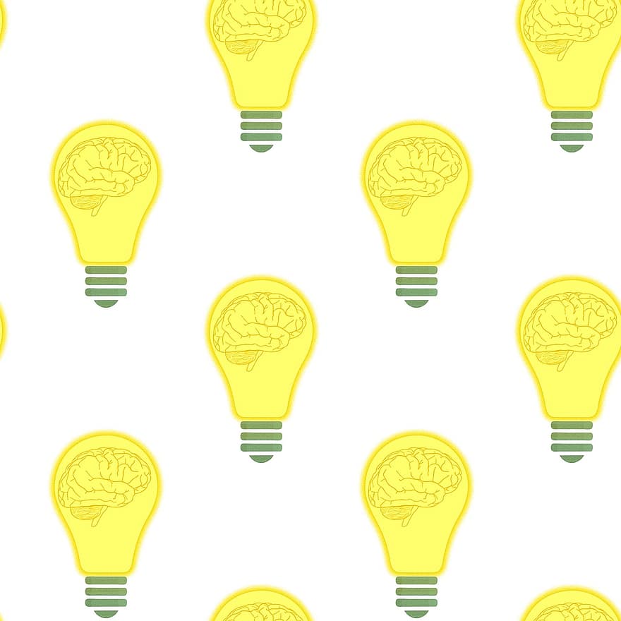 Light Bulb, Pattern, Design, Seamless, Bulb, Brain, Mind, Mindset, Mental, Psychology, Ideas