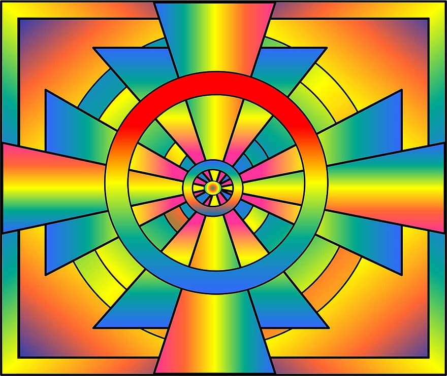 Roygbiv Colors, espectro, arco Iris, colorida, desenhar, abstrato, cor, padronizar, brilhante, geométrico, brilho