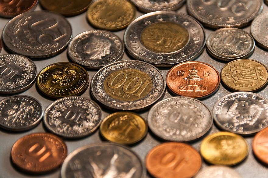 moedas, dinheiro, coleção de moedas