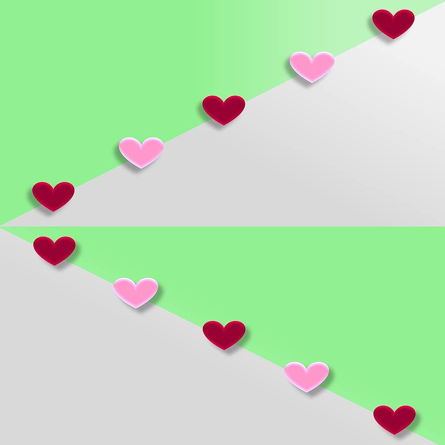szív, szeretet, szerető, valentin, 3d, szürke, mész, zöld, gradiens, struktúra, romantikus