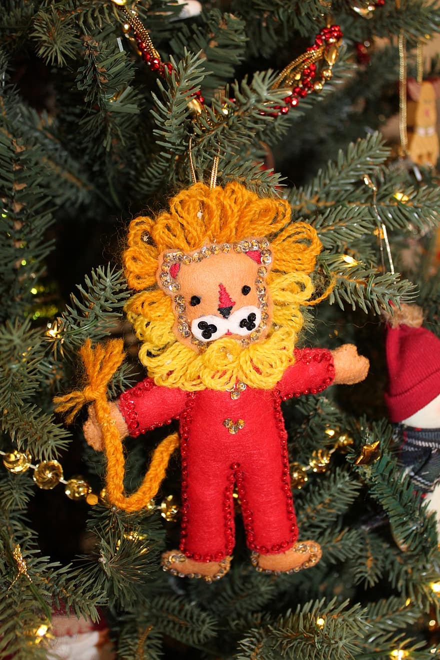 Löwe, Ornament, Charakter, Filzverzierung, Weihnachts-Kit, feiger Löwe, Der Zauberer von OZ