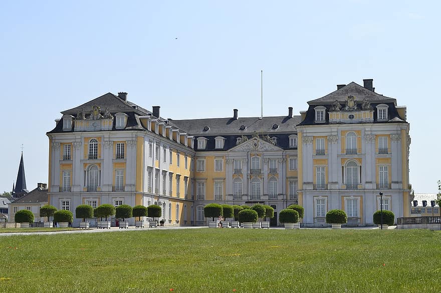 hrad, budova, barokní, fasáda, brühl, augustusburg, ušlechtilý, rokoko, architektura, historicky, Německo