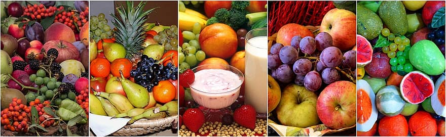 poma, fruites, collage d'aliments, menjar, saludable, orgànic, fruita fresca