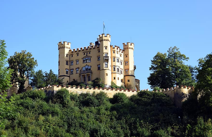 zamek, historyczny, podróżować, turystyka, na dworze