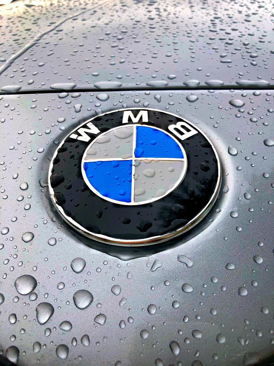BMW, bil, logotyp, konvertibel, regn