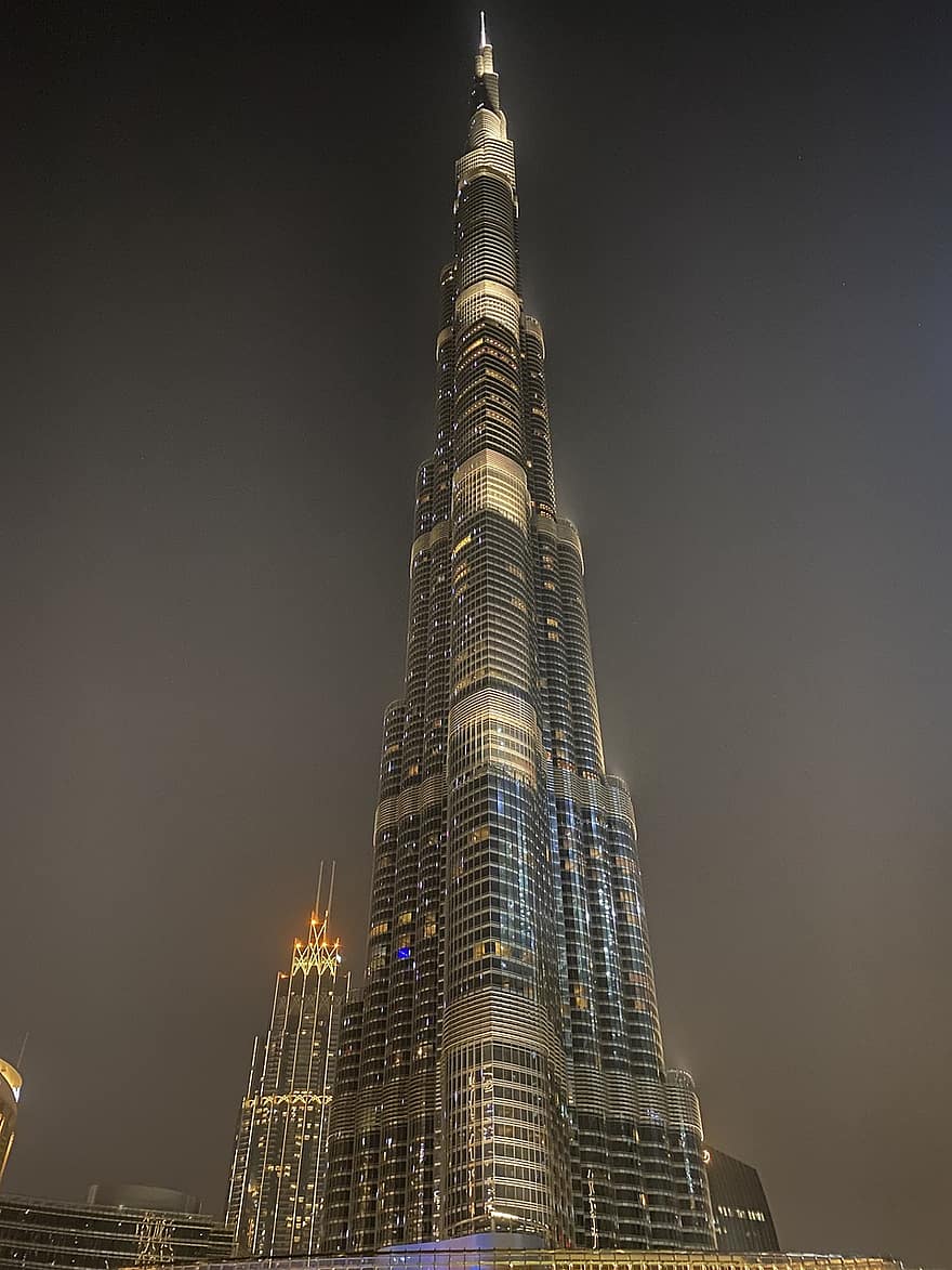 bygning, skyskraber, arkitektur, facade, ydre, tårn, Dubai, burj khalifa