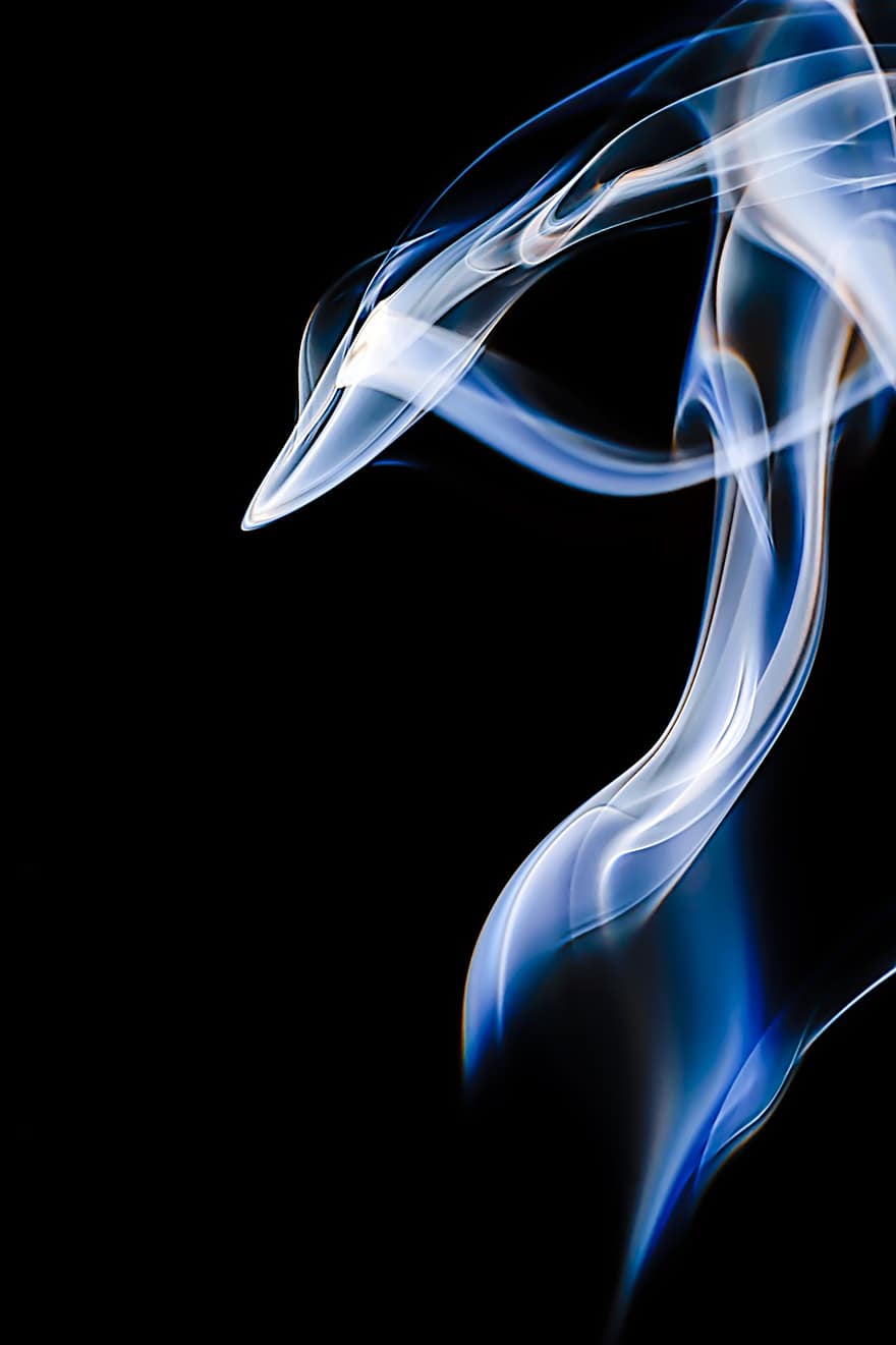 Smoke, Art, Abstract, Design, physical structure, backgrounds, curve, shape, flame, smooth, blue