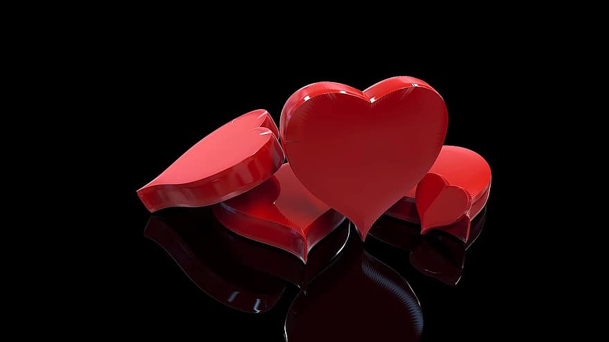 حب ، رومانسي ، قلب ، سطح المكتب ، 3D ، عيد الحب