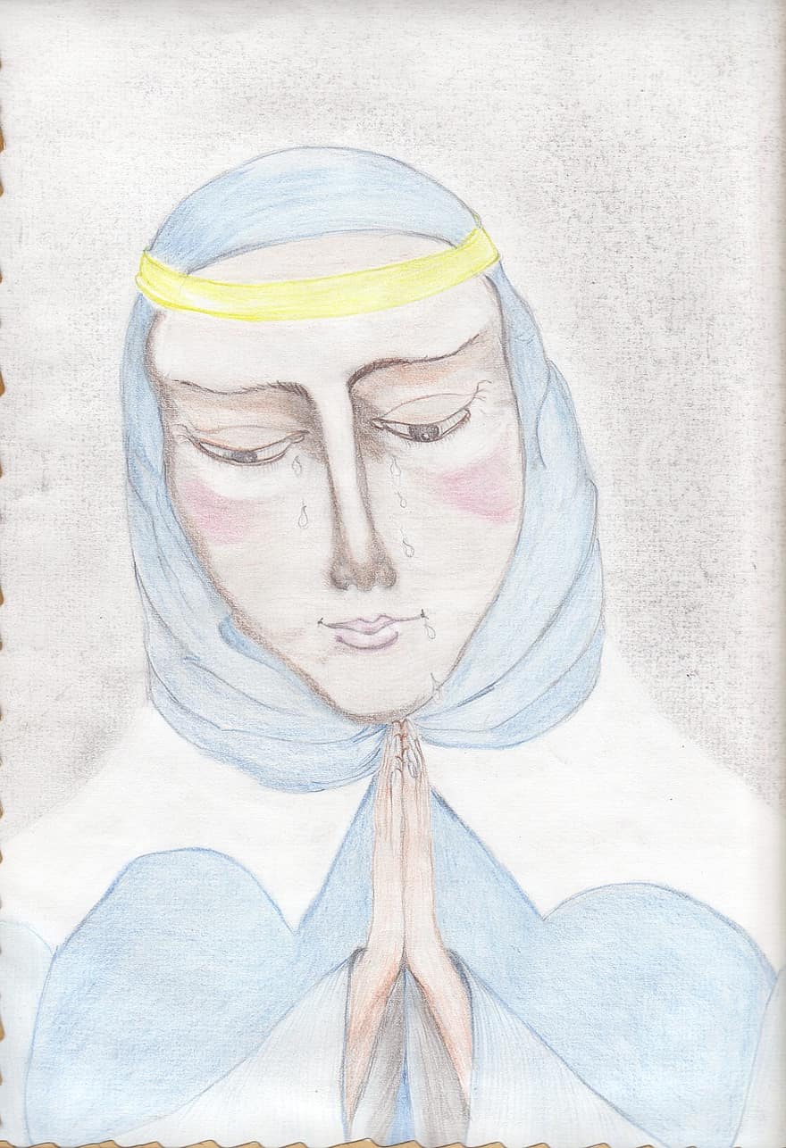 Prayer, All, The Entire Human Race, Woman, Cry, Art