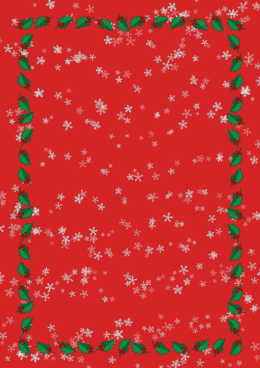 Template, Winter, Christmas, Xmas, Holiday, Snow, Sparkle, Snowflake, Holly, Leaf, Berry