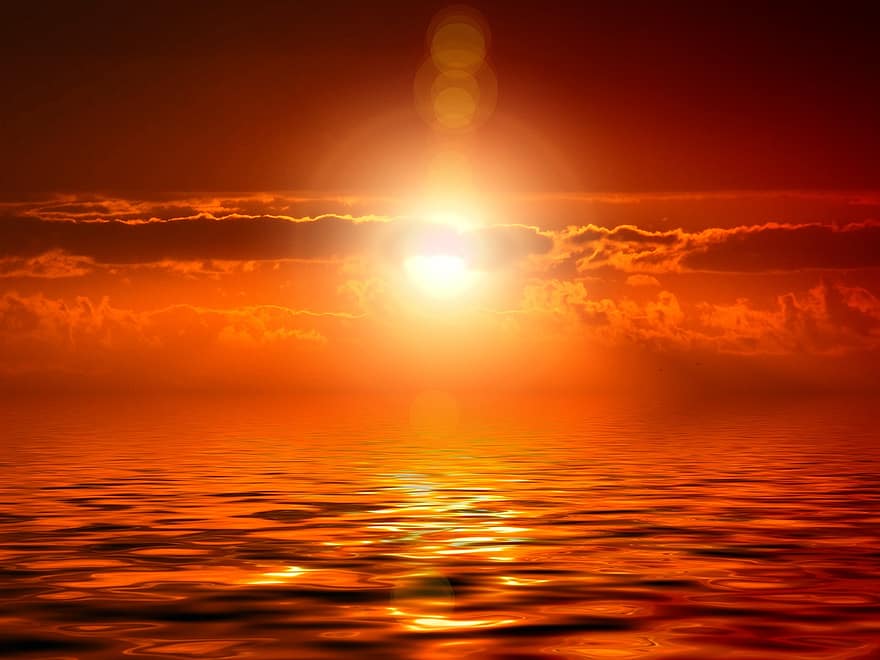 matahari terbenam, awan, meditasi, agama Buddha, perhatian, langit, merah, fonta, saat, disini dan sekarang, filsafat