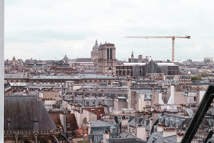 Párizs, emlékmű, templom, székesegyház, városkép, építészet, tető, épület külső, híres hely, városi látkép, épített szerkezet