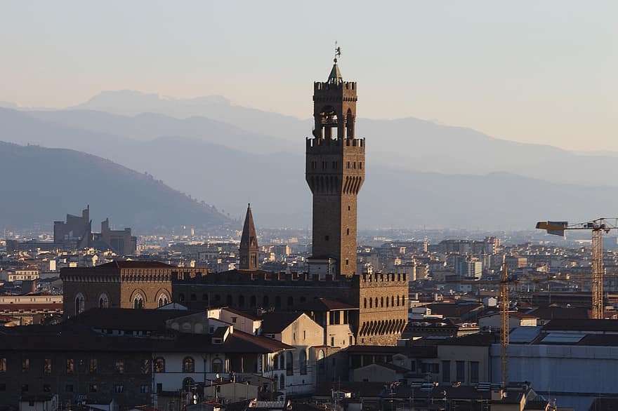 palazzo vecchio, kaupungintalo, arkkitehtuuri, rakennukset, vanhoja rakennuksia, kaupunki, kaupunkikuvan, Firenze