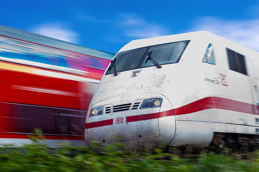 trein, spoorweg, snelheid, verkeer, locomotief, reizen, vervoer-, db, deutsche bahn