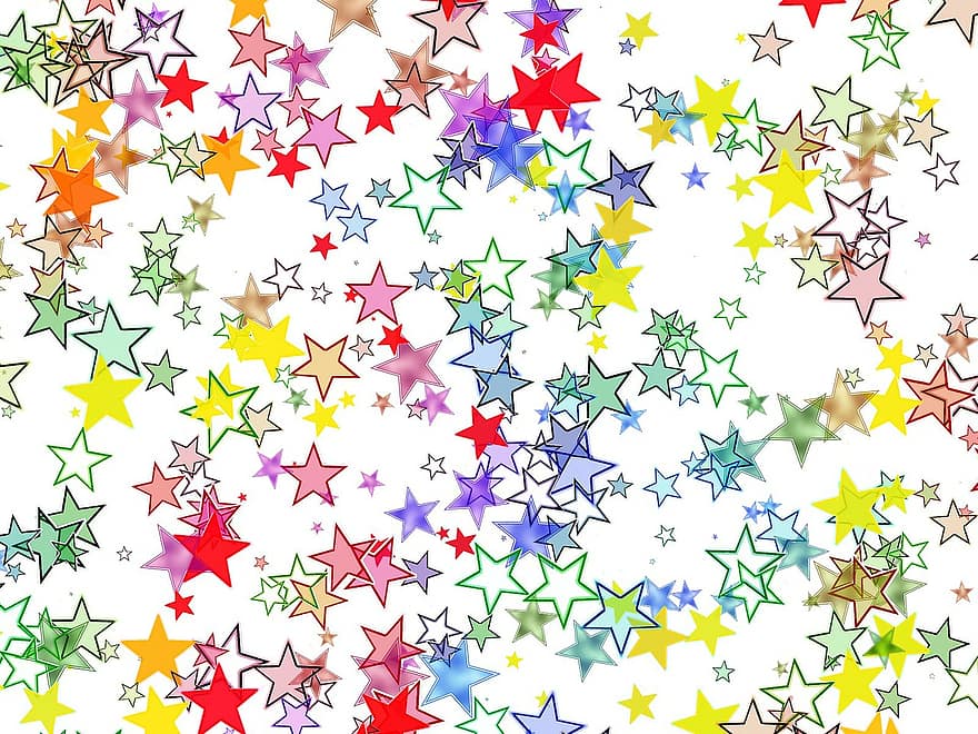 Estrela, colorida, cor, fundo, padronizar, muitos