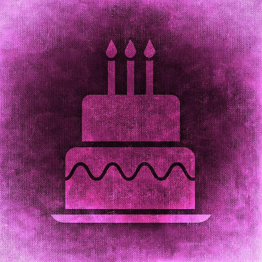Birthday, Cake, Abstract, Red, Greeting Card, Candles