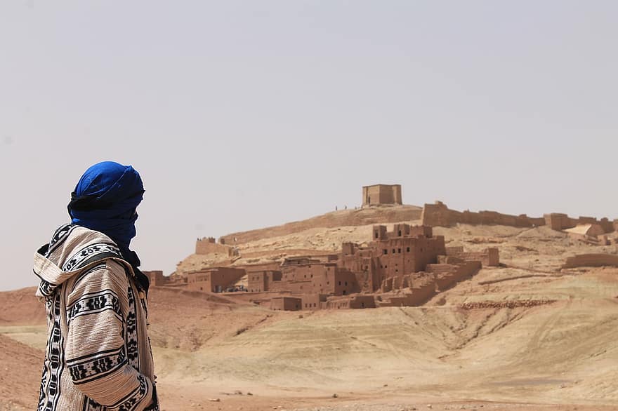 Marokkaans, woestijn, man, Arabisch, historisch, Afrika, dorp, volume, klei, oud, culturen