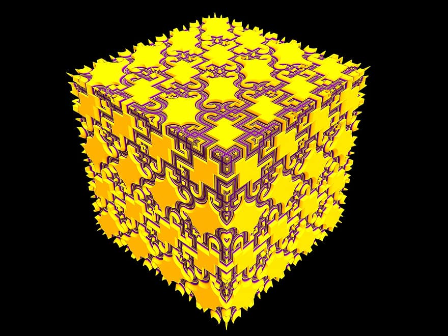 立方体、レンダリングする、幾何学的な、キュービック、ブロック