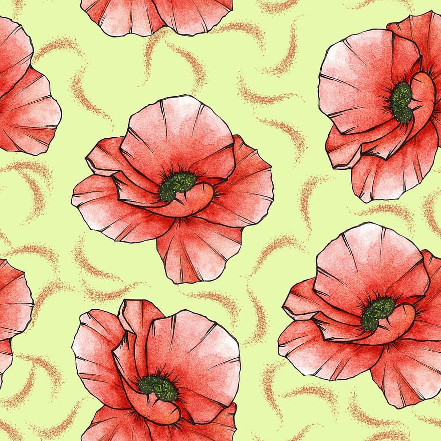 Floral, Flowers, Pattern, Design, Art, Wallpaper, Background, Drawing, Sketch, Seamless Pattern, Nature