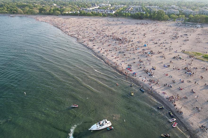 Beach, Coastline, Lake, Beach Party, summer, water, vacations, aerial view, nautical vessel, travel, sand