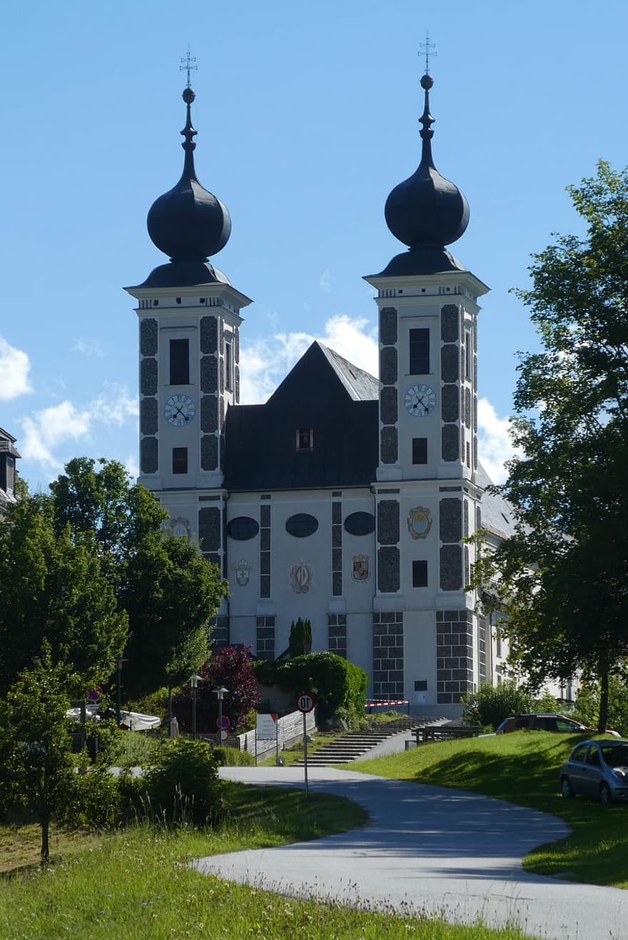 église, la tour, baroque, l'histoire, religion, christianisme, architecture, L'Autriche, Wallfahrtskirche, Frauenberg An Der Enns, Bezirk aine