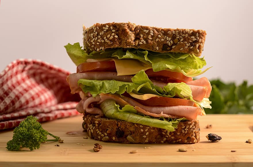 sandwich, pâine, brânză, gustare, masă, Masa de pranz, alimente, proteină, masa de seara, proaspăt, salată verde