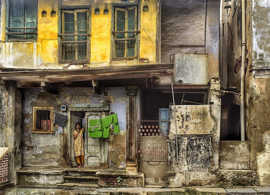 жилищни сгради, град, Индия, Ахмедабад