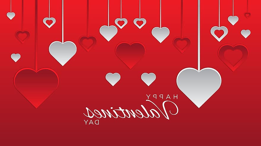 Valentijnsdag, liefde, hart-, romantisch, Valentijn, rood, kaart, kleurrijk, hart vorm, behang, groet