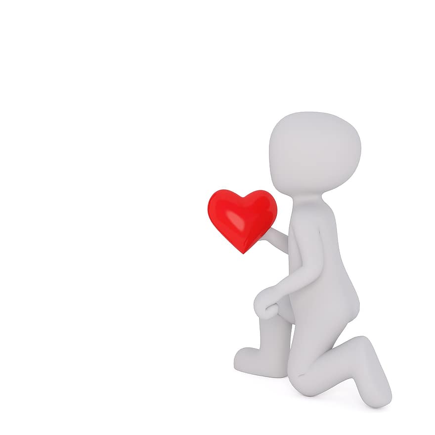 день святого Валентина, кохання, серце, повітряна куля, Вітальна листівка, разом, 3D людина, 3D-модель, білий самець, 3dman eu, самці