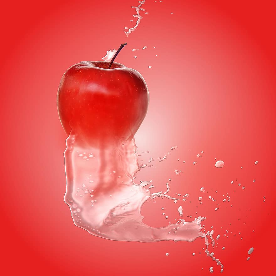яблоко, фрукты, здоровый, красный, витамины, милая, сочный, питание, био