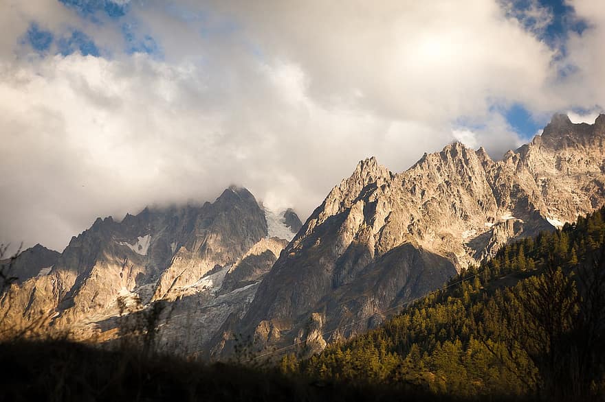 горы, природа, Швейцария, пейзаж, путешествовать, гора, горная вершина, горный хребет, снег, трава, облако