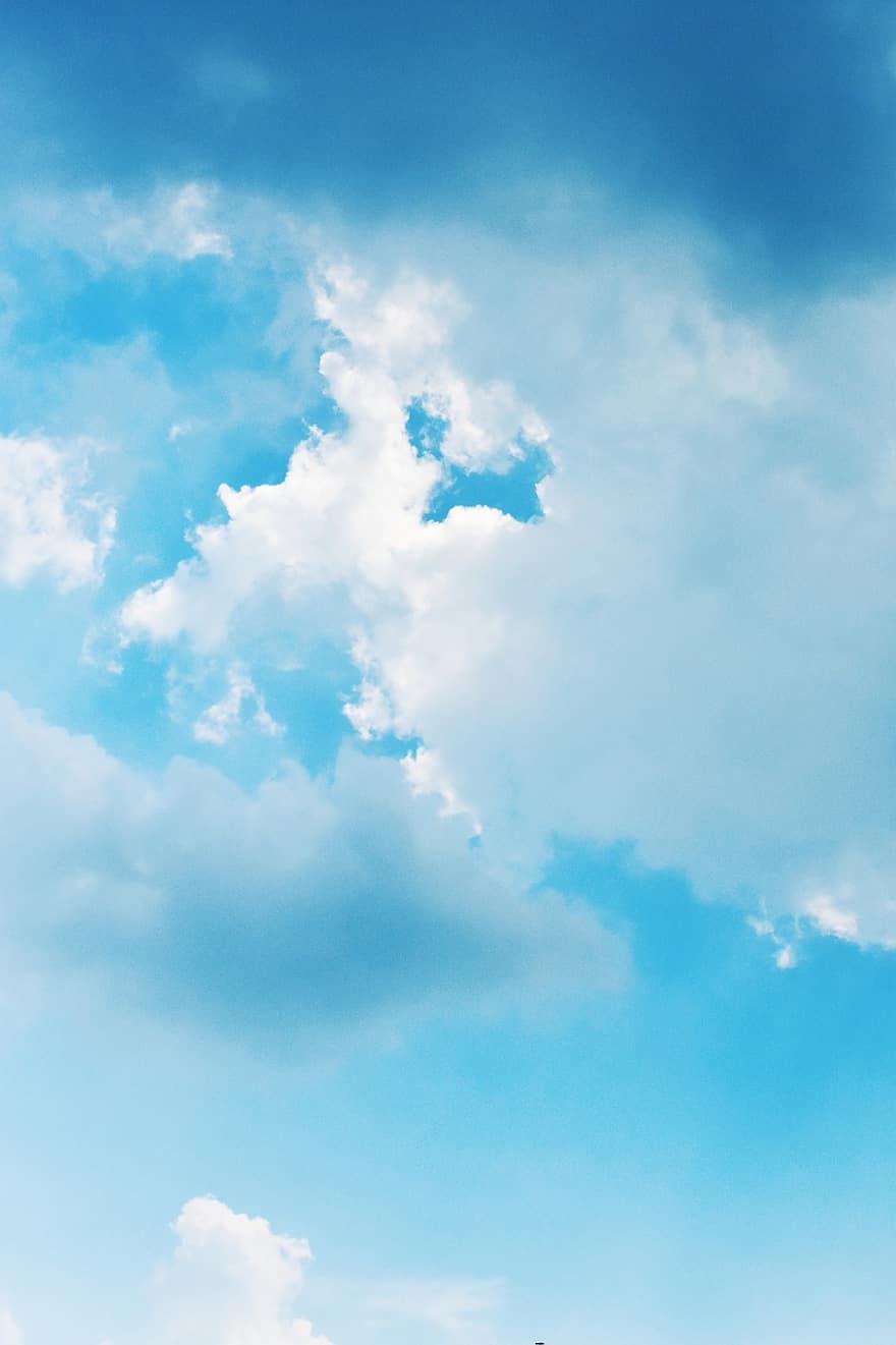 небо, хмари, купчасті, повітряний простір, блакитний, день, погода, літо, фони, простору, хмара