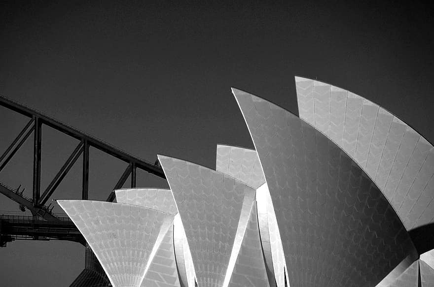 operos teatras, stogas, uosto tiltas, Sydney, Australija, architektūra, tiltas, teatras, pastatas, orientyras