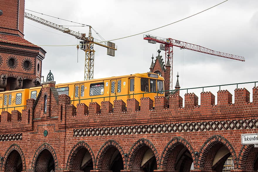 berlin, Vācija, kapitālu, vilciens, tramvajs, pilsēta, tilts, transportēšana
