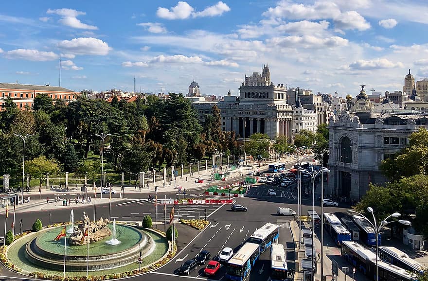 město, cestovat, cestovní ruch, Cybeles, Madrid, náměstí, architektura