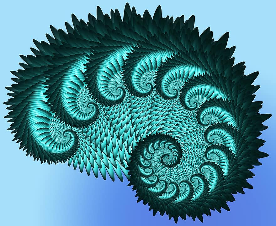 fractals, textura, remolí, resum, estructura, patró, fons, blau, disseny, espiral