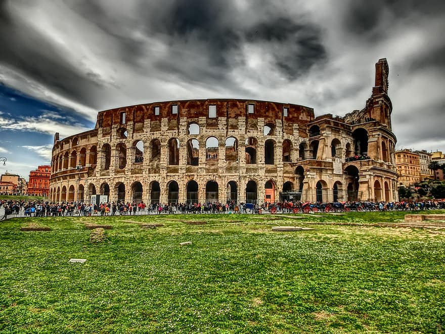 Koloseum, Flaviův amfiteátr, Řím, Itálie, amfiteátr, římské Koloseum, starověké, historický, mezník, památník, architektura