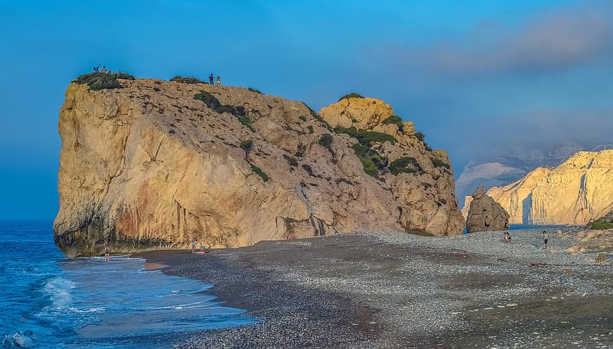 petra tou romiou, aphrodite's rock, Strand, shore, strandlinjen, kyst, kystlinje, steinformasjoner, Kypros, bergarter, hav