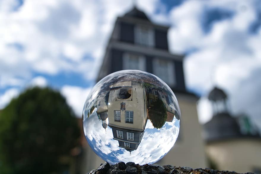 boule de verre, verre, transparent, architecture, rond, Château