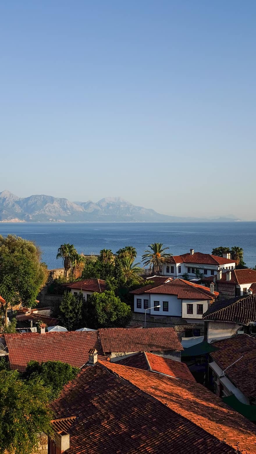Antalya, tacchino, cittadina, architettura, mare, montagne, case, vecchie case, città vecchia, tetto, estate